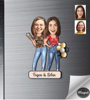 Kişiye Özel Kız Arkadaşlar Ahşap Magnet -3