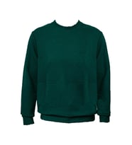 Süvari Bol Kesim O Yaka Kapitone Etnik Desenli Yeşil Sweatshirt