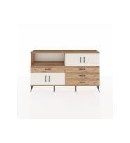 Arges Konsol 2 Raflı 4 Çekmeceli 4 Kapaklı 176x30x99 Çam-Aytaşı/Çam