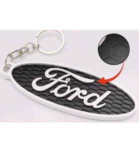 Ford Tasarım 3D Baskı Anahtarlık – Petek Desenli Araba Anahtarlığı, Şık Oto Aksesuar