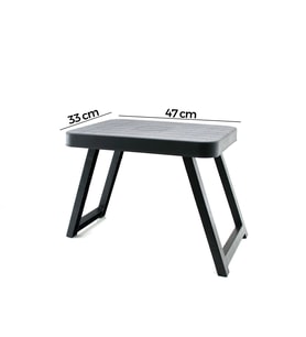 10 ADET KÜÇÜK= 47X33CM KAMP - PİKNİK MASASI SİYAH PLASTİK KATLANABİLİR AYAKLI=38CM (5680)