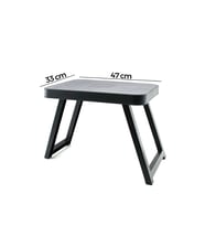 10 ADET KÜÇÜK= 47X33CM KAMP - PİKNİK MASASI SİYAH PLASTİK KATLANABİLİR AYAKLI=38CM (5680)
