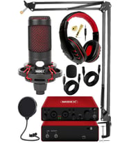 Midex CXN-30 Paket-9 GLX-800 Profesyonel Ses Kartlı Condenser Mikrofon Stand Kulaklık Seti