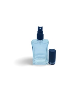 PARFÜM ŞİŞESİ 50 ML (3 ADET) SİYAH KAPAK PLASTİK VALF İÇBÜKEY BOŞ ŞİŞE