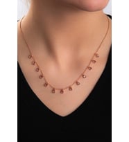 Zultanit  Taşlı Rose Altın Kaplama Kadın Gümüş Kolye 925 Ayar