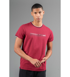 Maraton Regular Erkek Bisiklet Yaka Bordo- T-shirt