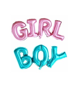 Girl Boy Pembe Mavi Folyo Balon Seti 2'li Cinsiyet Balon M632