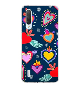 PrintiFy Xiaomi Mi 9 Lite ile Uyumlu 1mm Slim Fit Retro Renkler 3 Baskılı Şeffaf  Kılıf