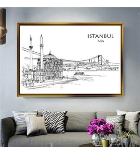 Altın Çerçeveli dekoratif tablo l1150 (Gold)