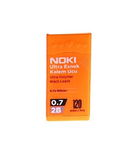Kalem Ucu Ultra Esnek 0.7mm 2B Siyah 120'li Turuncu 1 Adet 0,7 Uç 120li Tüp Esnek Yumuşak Yazım 0.7x60mm