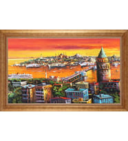 EV İŞYERİ OFİS İÇİN ALTIN ÇERÇEVELİ PASPARTULU TABLO VB765