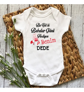 Babalar Günü Hediyen Benim Dede Baskılı Yarım Kollu Bebek Body & Zıbın