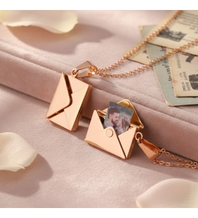 eJOYA Kişiye Özel Fotoğraflı Aşk Mektubum Kolye (RoseGold)