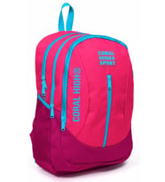 Coral High Sport Pembe Kırmızı Okul ve Günlük Sırt Çantası - Dört Gözlü - USB ve AUX Soketli
