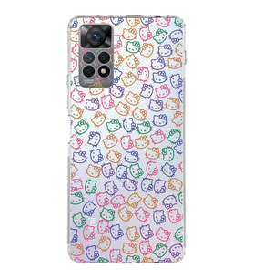 Xiaomi Redmi Note 11 Uyumlu Kapak Hello Kitty Tasarımlı  Şeffaf Kılıf