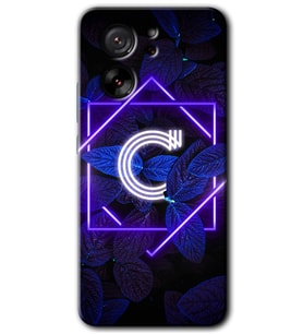 Xiaomi Mi 13T Pro Kılıf HD Desen Baskılı Arka Kapak - Dark Neon Yaprak C Harfi
