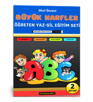 Okul Öncesi Büyük Harfleri Öğreten YAZ-SİL Eğitim Seti (2 Kitap)