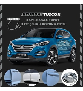 Hyundai Tuscon Oto Araç Kapı Koruma Fitili 5metre Parlak Gri Renk