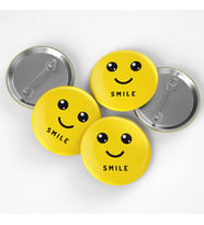 Smile Emoji Tasarımlı Buton Rozet 3 adet
