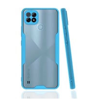 Realme C21 Kılıf Zore Parfe Kenarları Pastel Renk Silikon Kılıf (Mavi)