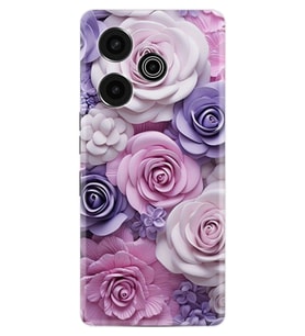 Pova 6 Pro (LI9) Kılıf Boutique Baskılı Resimli Mor Güller Pcode -029