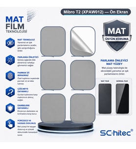 SChitec Mibro T2 (XPAW012) Uyumlu Ön Yüzey Mat Hidrojel Ekran Koruyucu