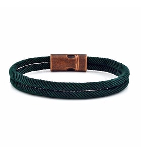 KOYU YEŞİL İKİ SIRALI METAL MIKNATISLI ERKEK BİLEKLİK M013E