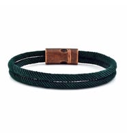 KOYU YEŞİL İKİ SIRALI METAL MIKNATISLI ERKEK BİLEKLİK M013E