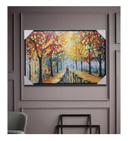 Retro Renkli Vintage Yaz Bahçesi Duvar Dekorasyon Yağlı Boya Tablo 90x60