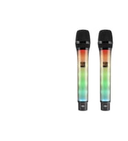 Profesyonel Kablosuz Uhf 2 Mikrofonlu Set Rgb - Siyah WX-82