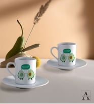 Avokado Tasarımlı Best Friends 2'li Türk Kahvesi Fincan Seti
