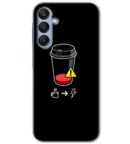 Galaxy A35 Kılıf HD Desen Baskılı Kılıf - Coffee Battery