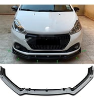 Peugeot 208 Ön Lip Parlak Siyah 3 Prç Kulaklı Kırılmaya Dayanıklı ABS 2012-2020