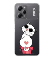 Poco X5 Pro Uyumlu Kamera korumalı Kapak Coolcat Tasarımlı  Şeffaf Kılıf