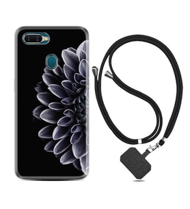 Oppo A5S A15 A16 A54 A55 A73 A74 Kılıf Boyun Askılı Silikon Çiçekler 1639