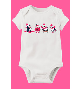 Unisex Bebek Beyaz Organik Baskılı Pamuklu Body