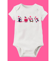 Unisex Bebek Beyaz Organik Baskılı Pamuklu Body
