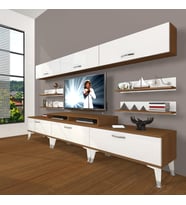 Decoraktiv Ekoflex 8Y Slm Silver Tv Ünitesi Tv Sehpası - Ceviz Beyaz (Beyaz - Kahverengi)