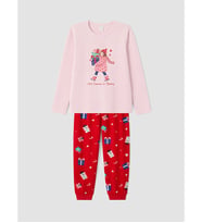 LCW Kids Pembe Yılbaşı Temalı Kız Çocuk Pijama Takım
