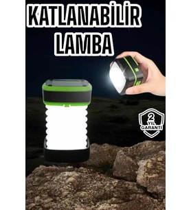 Northcity Katlanabilir 3 Kademeli Solar LED Kamp Lambası 1200 mAh Dokunmatik Ahşap Standlı Dekoratif Fener