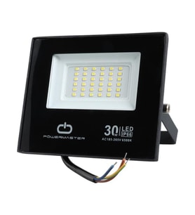 Powermaster PM-22585 30 Watt - 220 Volt 6500K IP66 150* Işık Açısı Siyah Slim Kasa Led Projektör