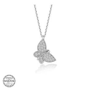 Swarovski Taşlı Gümüş Kelebek Bayan Kolye