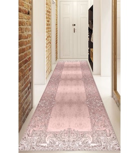 Dijital Baskılı Kaymaz Taban Yıkanabilir Modern Yolluk Ve Koridor Halısı NDU-HT-349 (Pembe)