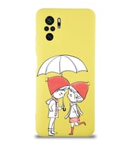 Xiaomi Redmi Note 10s Uyumlu Lansman Kılıf Aşk Tasarımlı İçi Kadife Kapak-Sarı (Şeffaf)