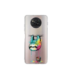 Poco X3 NFC ile Uyumlu Splash Tembel Hayvan Tasarımlı Şeffaf Silikon Kılıf