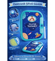 Elektronik Şifreli Günlük ve Eğitici Tablet Eğlence Güvenlik ve Öğrenme Bir Arada (Mavi)