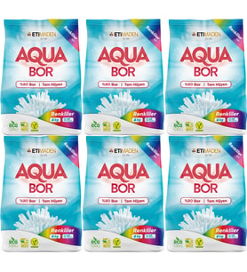 Boron AquaBor Matik Toz Çamaşır Deterjanı 36KG (Renkliler İçin) 240 Yıkama (6PK*6KG)