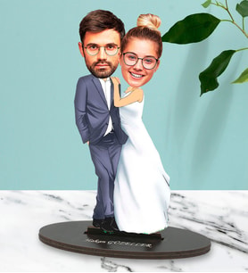 Kişiye Özel Fotoğraflı Gelin Damat Tasarımlı Biblo
