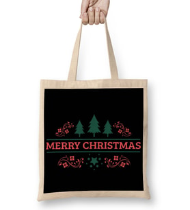 Yılbaşı Yeni Yıl Konseptli Merry Christmas 02 Bez Çanta Uzun Saplı