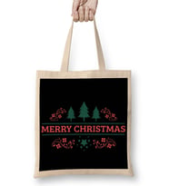 Yılbaşı Yeni Yıl Konseptli Merry Christmas 02 Bez Çanta Uzun Saplı